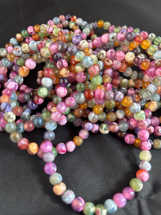 Fire Agate 6mm stretch bracelet