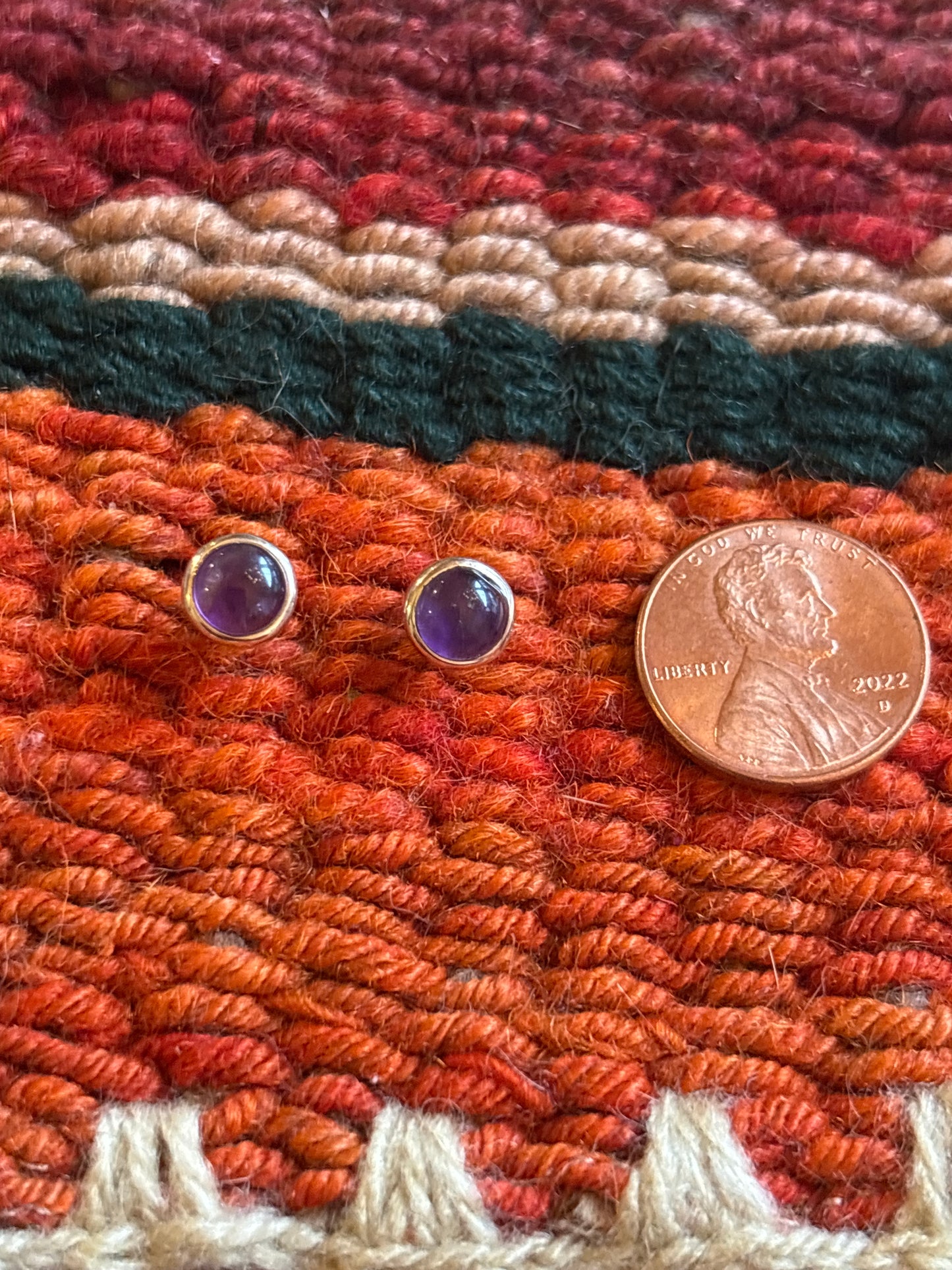 Amethyst Bezel-set Earrings