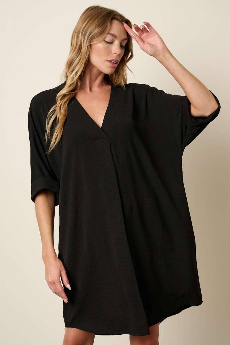 AIRFLOW DOLMAN SLEEVE SHIFT DRESS