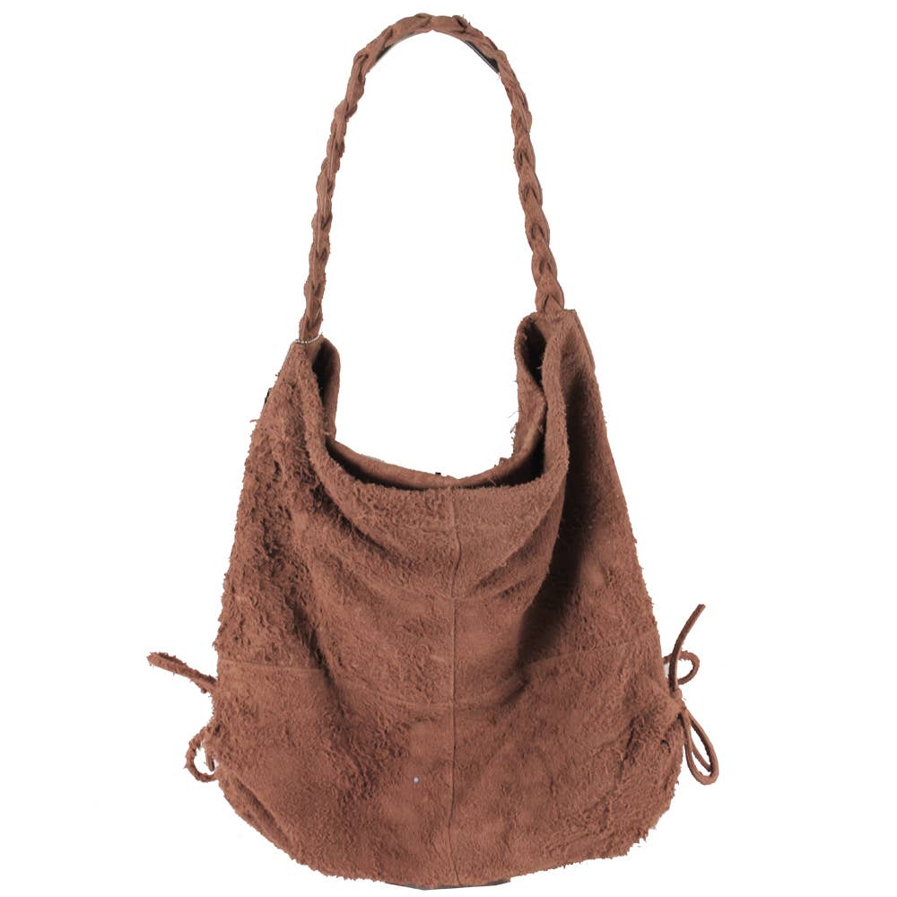 Leonard Handcrafted Leather Shredded Suede Tote