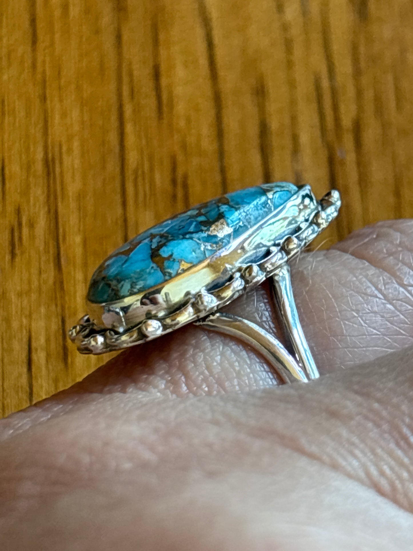 Copper Turquoise Ring | Size 7