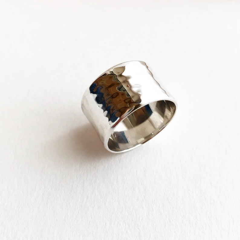 Hammered Silver Bands