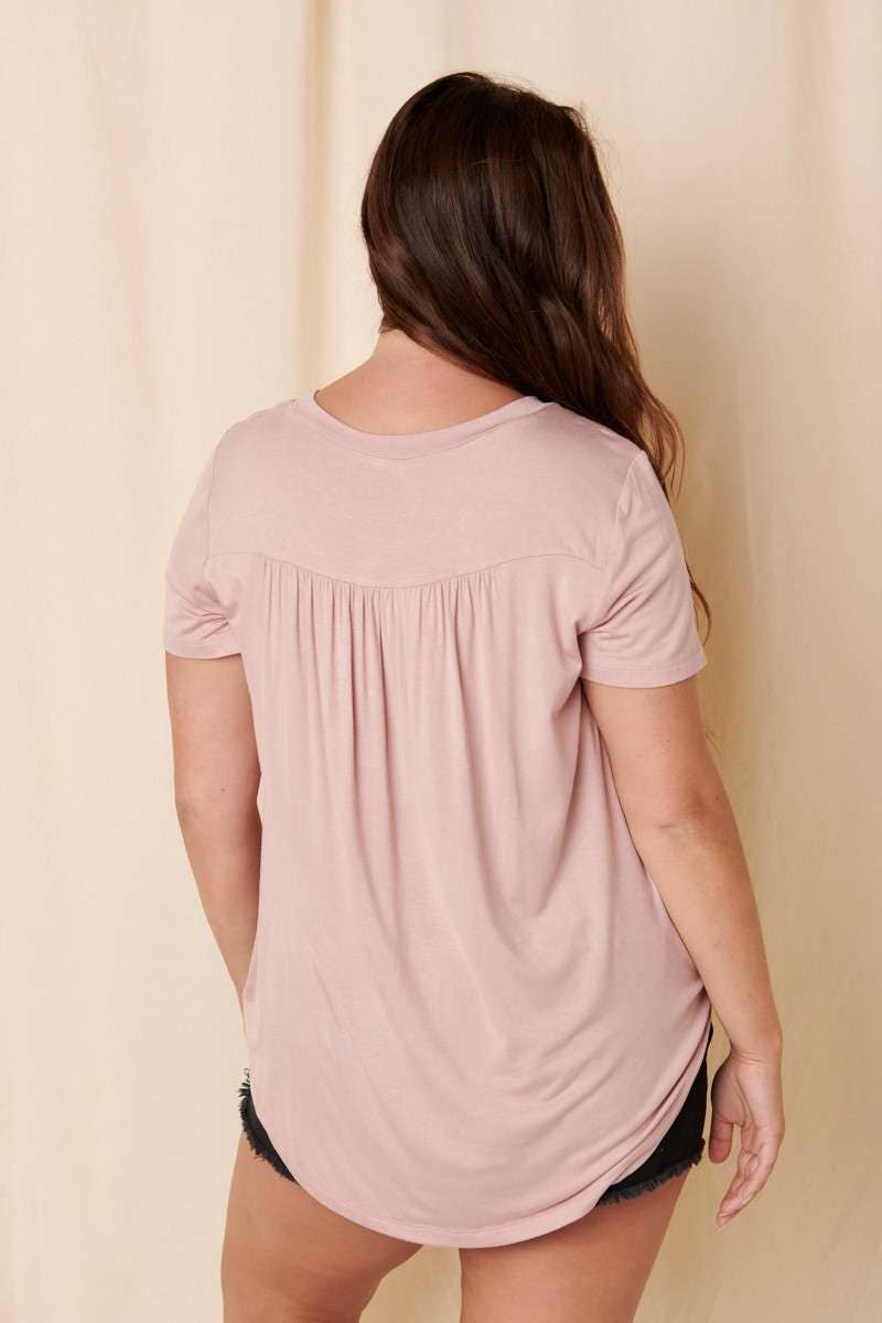 SCOOP NECK BAMBOO TOP - Plus