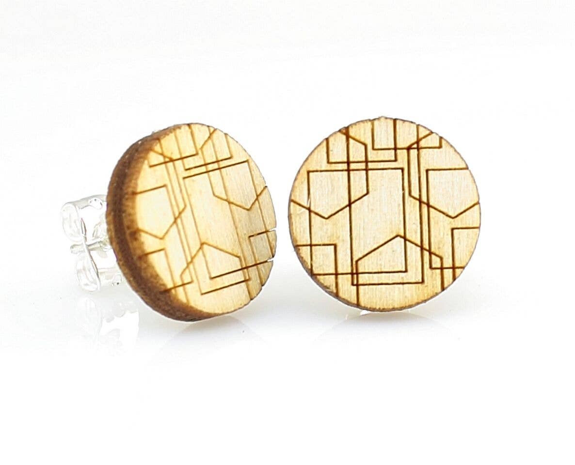 Geometric Lines Stud Earrings