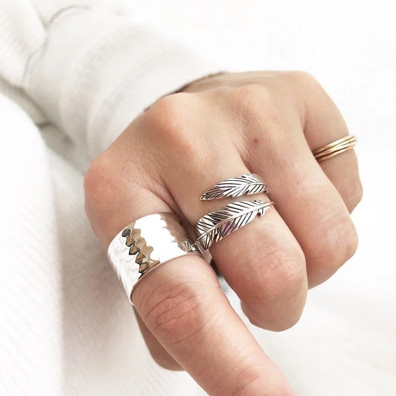 Hammered Silver Bands