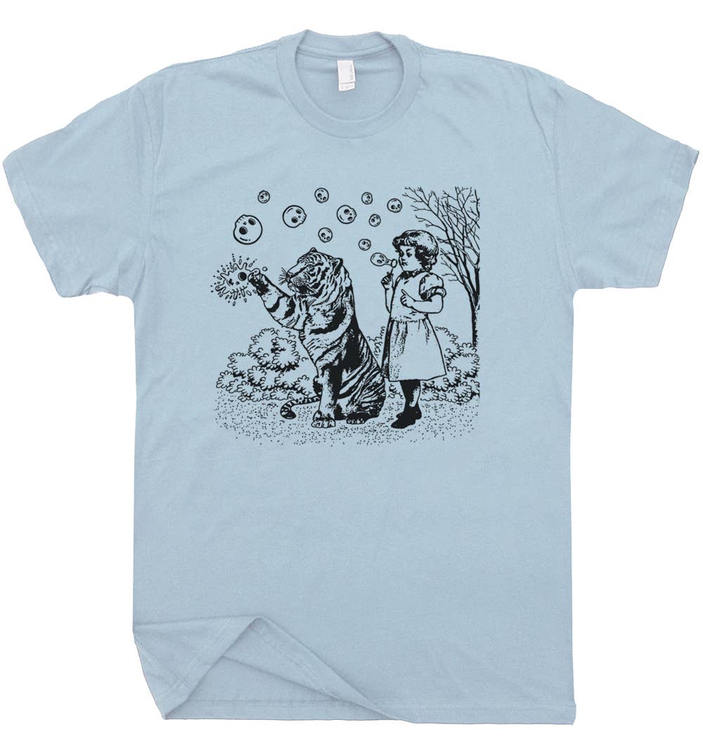 Tiger Bubbles Shirt Cool Retro Dark Humor Occult Graphic Tee
