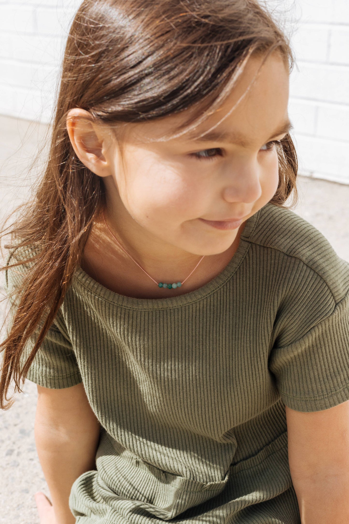 Amazonite Little Wishes Kids Necklace for Courage