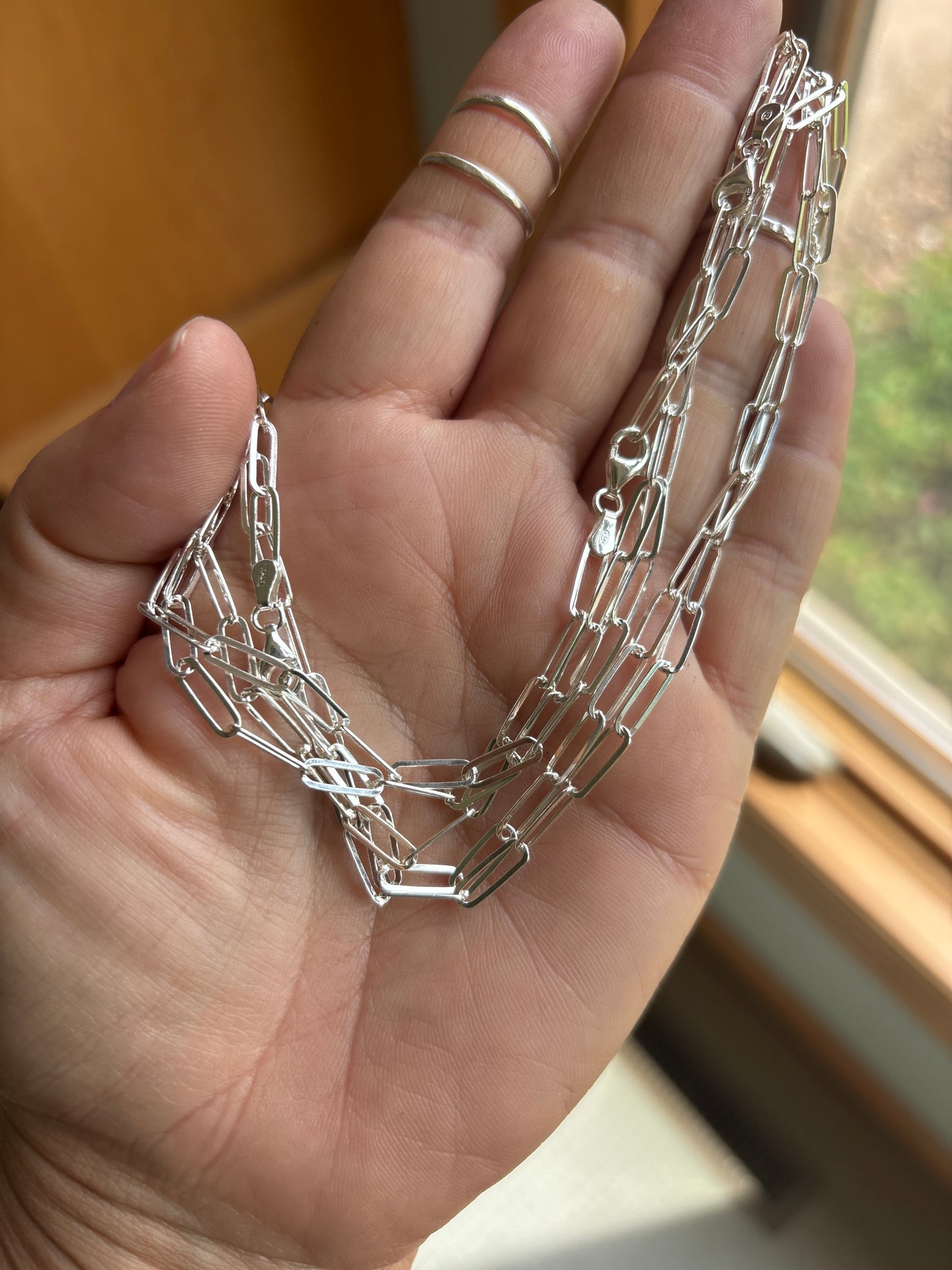 18” Sterling Silver Paperclip Necklace