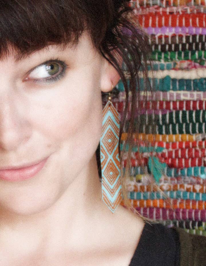 Friendship Earrings In Tan And Turquoise