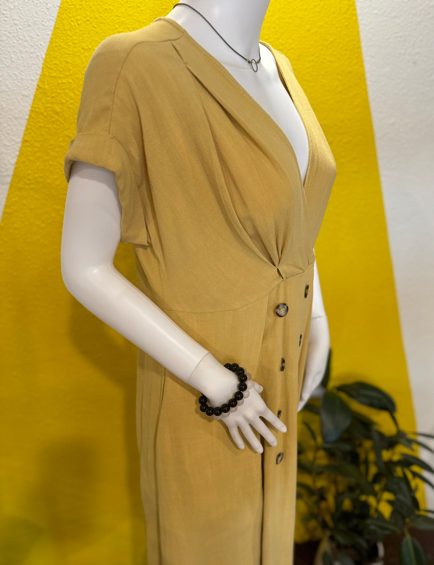 Yasmine Yellow Linen Dress | Hailey & Co.