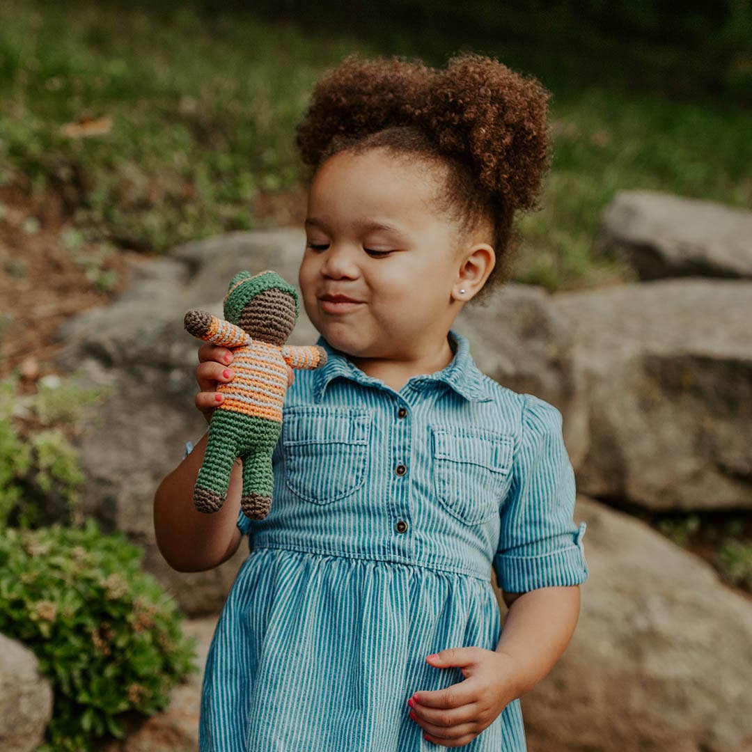 Handmade Waldorf Pixie Doll β Khaki | Montessori & Diversity