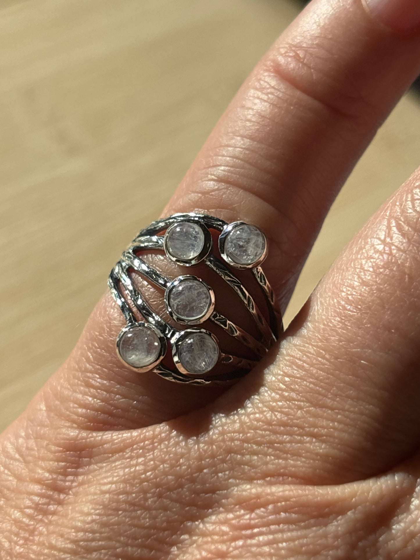 Moonstone Cluster Ring | Size 7