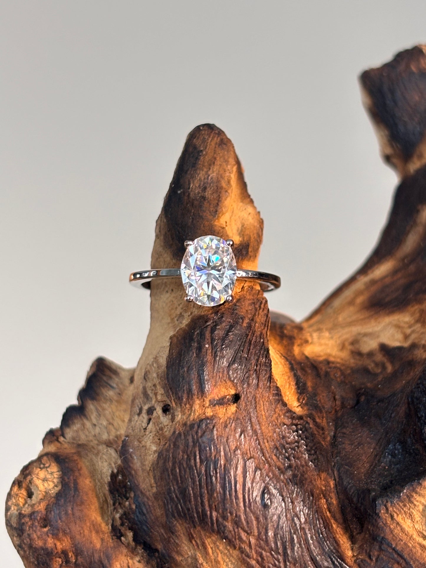 Moissanite Oval Solitaire Ring