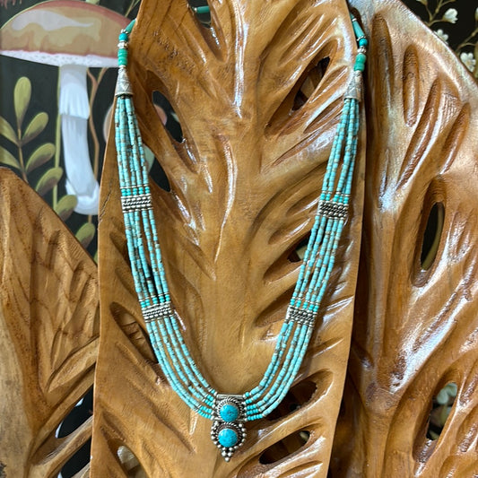 Tibetan Silver & Turquoise Necklace