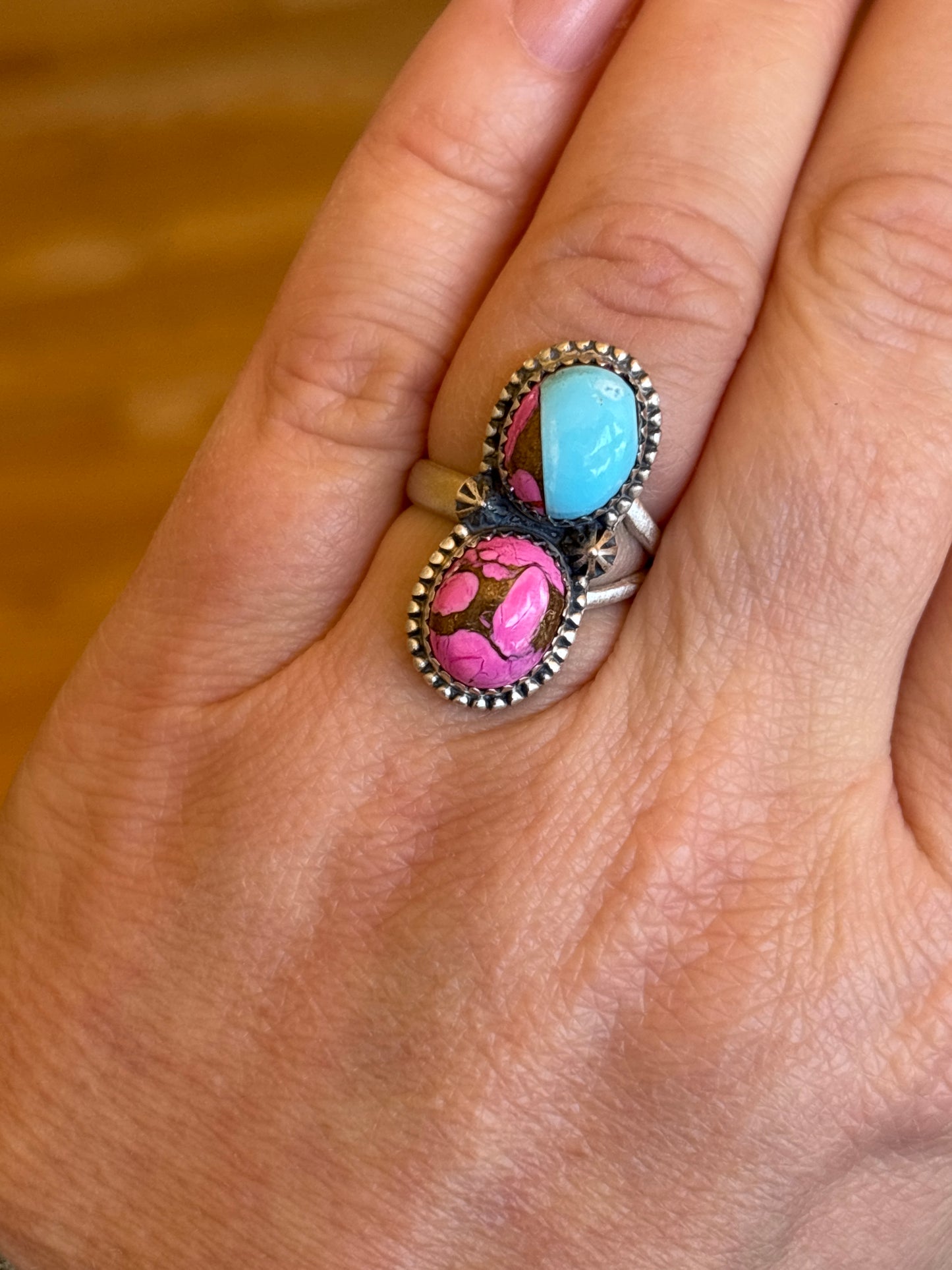Cotton Candy Turquoise Ring | Adjustable