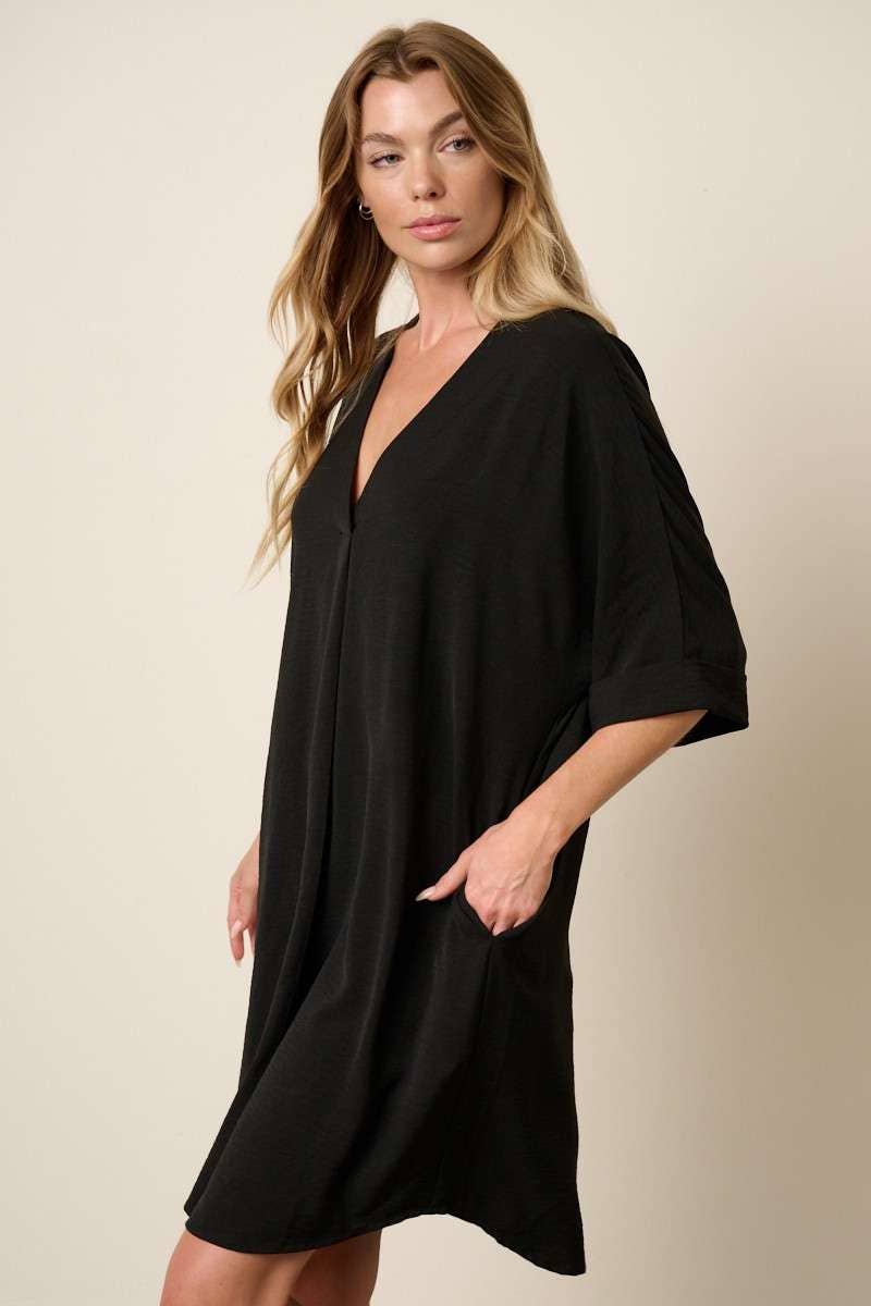 AIRFLOW DOLMAN SLEEVE SHIFT DRESS