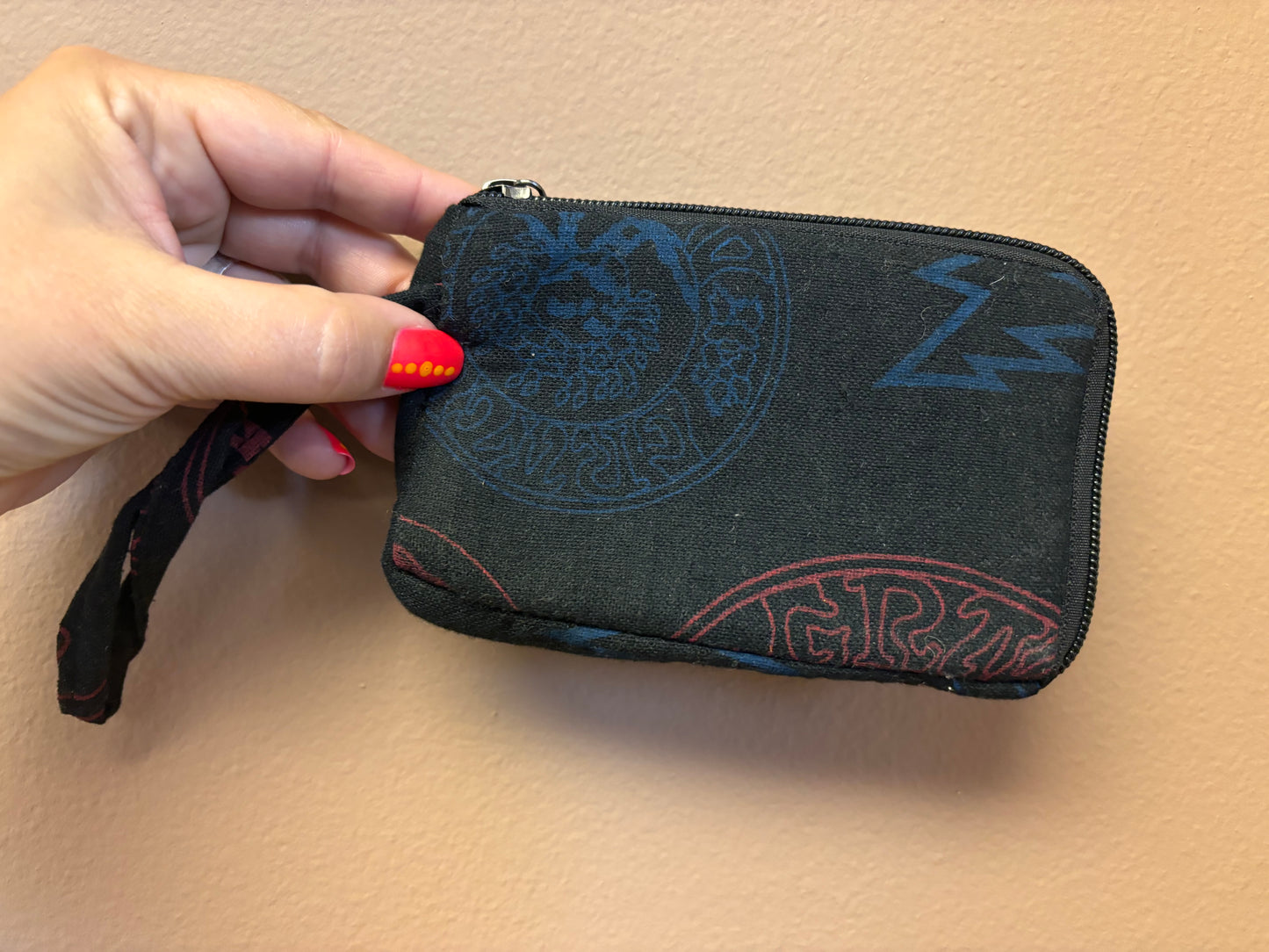 Boho Hippie Padded Stash Bag with Print Single Pocket