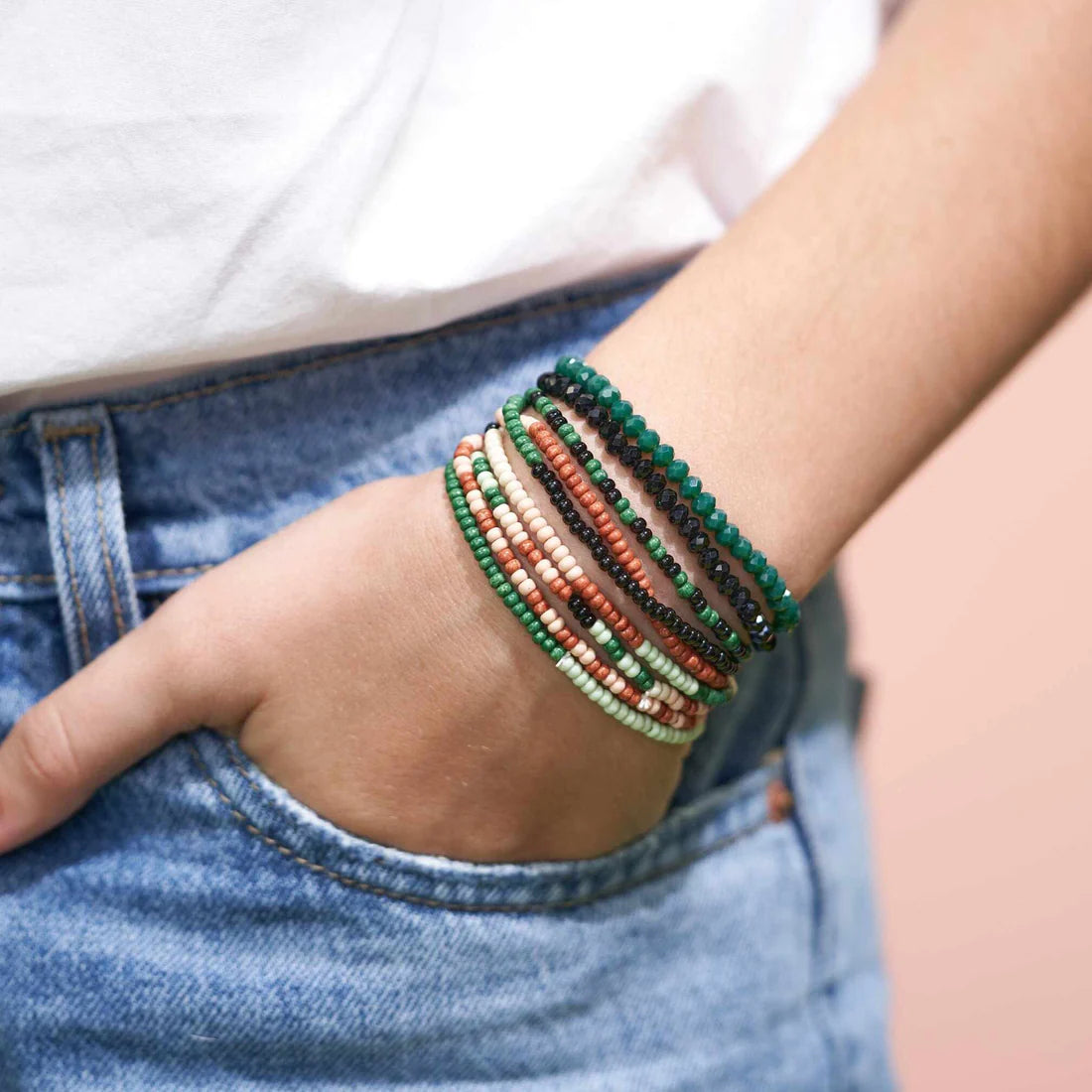 Beaded 10 Strand Stretch Bracelets | Ink + Alloy