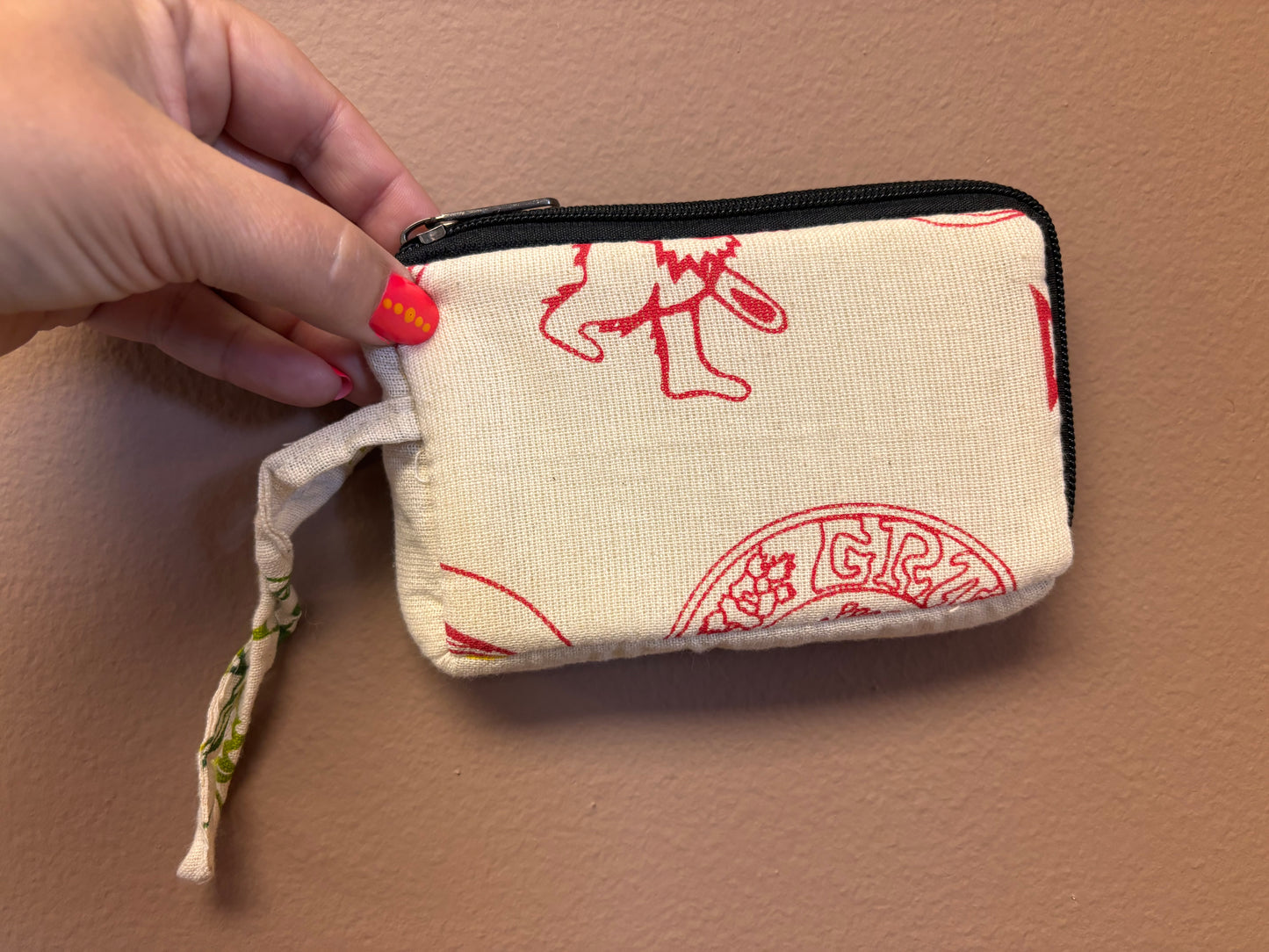 Boho Hippie Padded Stash Bag with Print Single Pocket