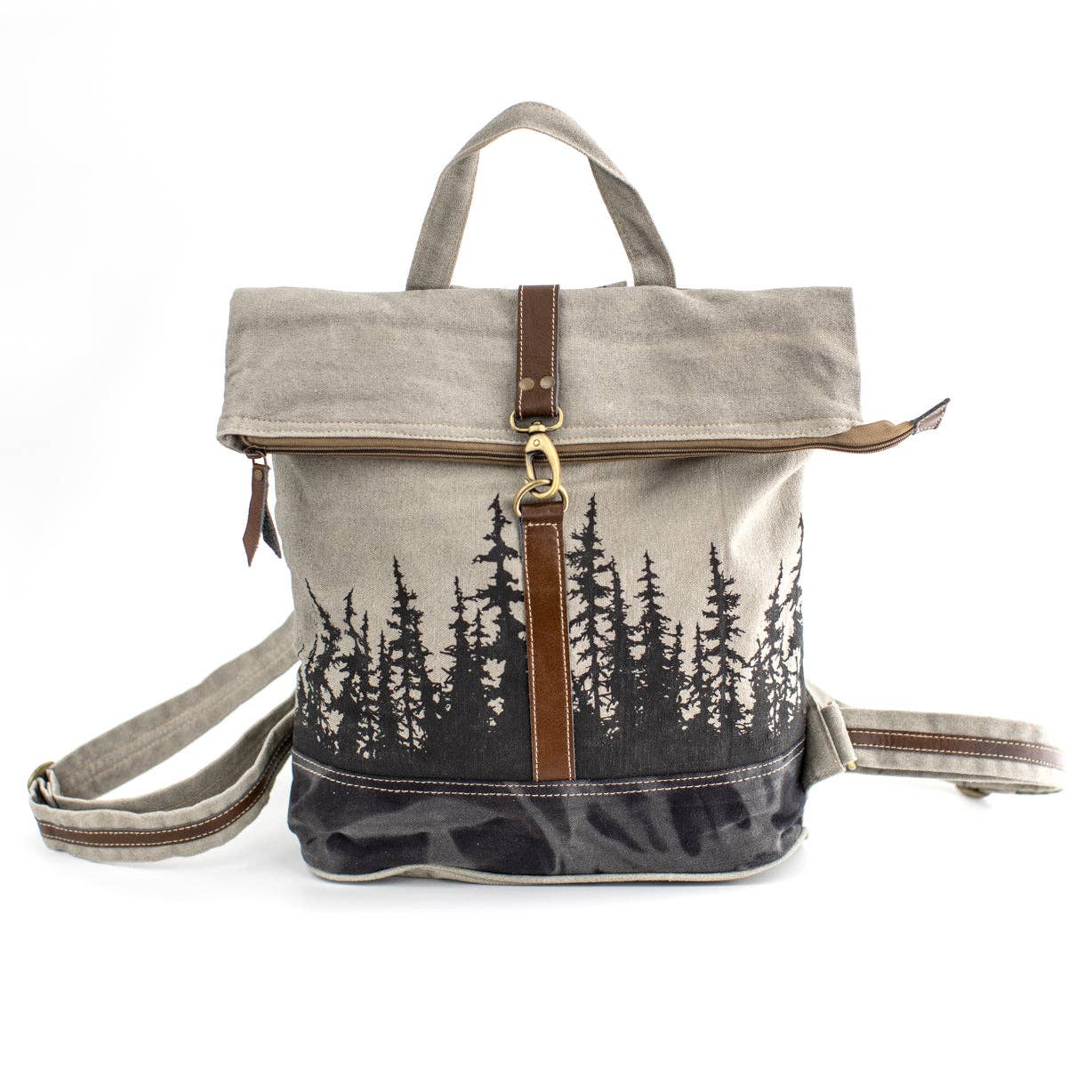 Black Spruce Forrest Recycled Canvas Backpack