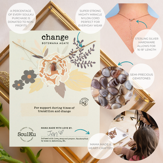 Botswana Agate Soul-Full of Light Necklace Change