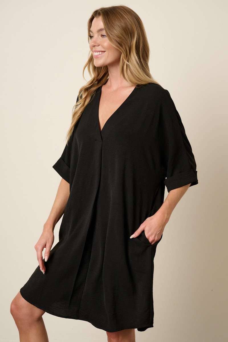 AIRFLOW DOLMAN SLEEVE SHIFT DRESS