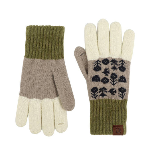 Vintage Jacquard Touch Screen Thicken Warm Gloves