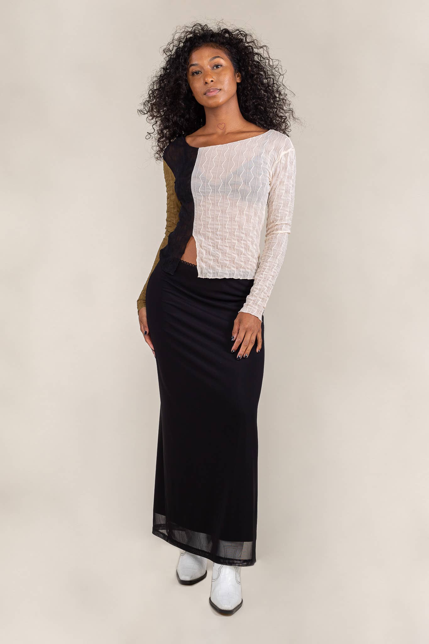 Jem Jacquard Mesh Top