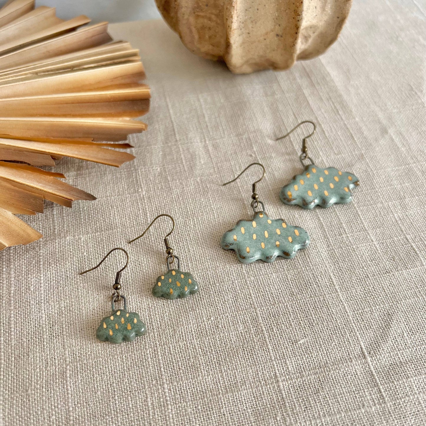 Ceramic Mini Storm Cloud Earrings