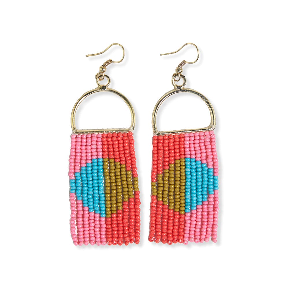 Allison Half Circle Beaded Fringe Earrings | Ink + Alloy