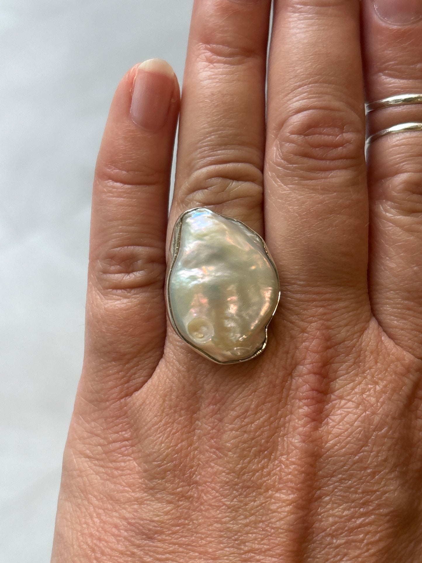 Blistered Pearl Ring | Adjustable