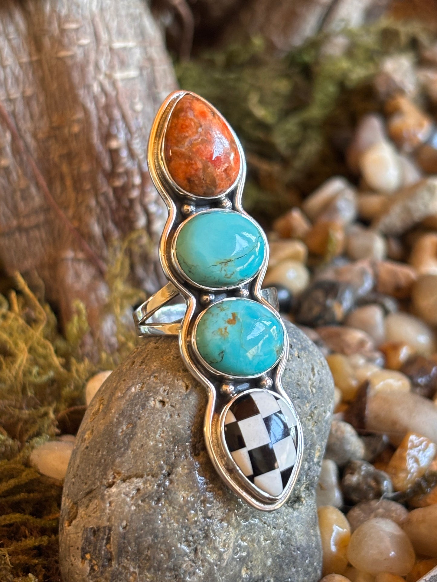 Multi-Stone Crawler Ring | Adjustable