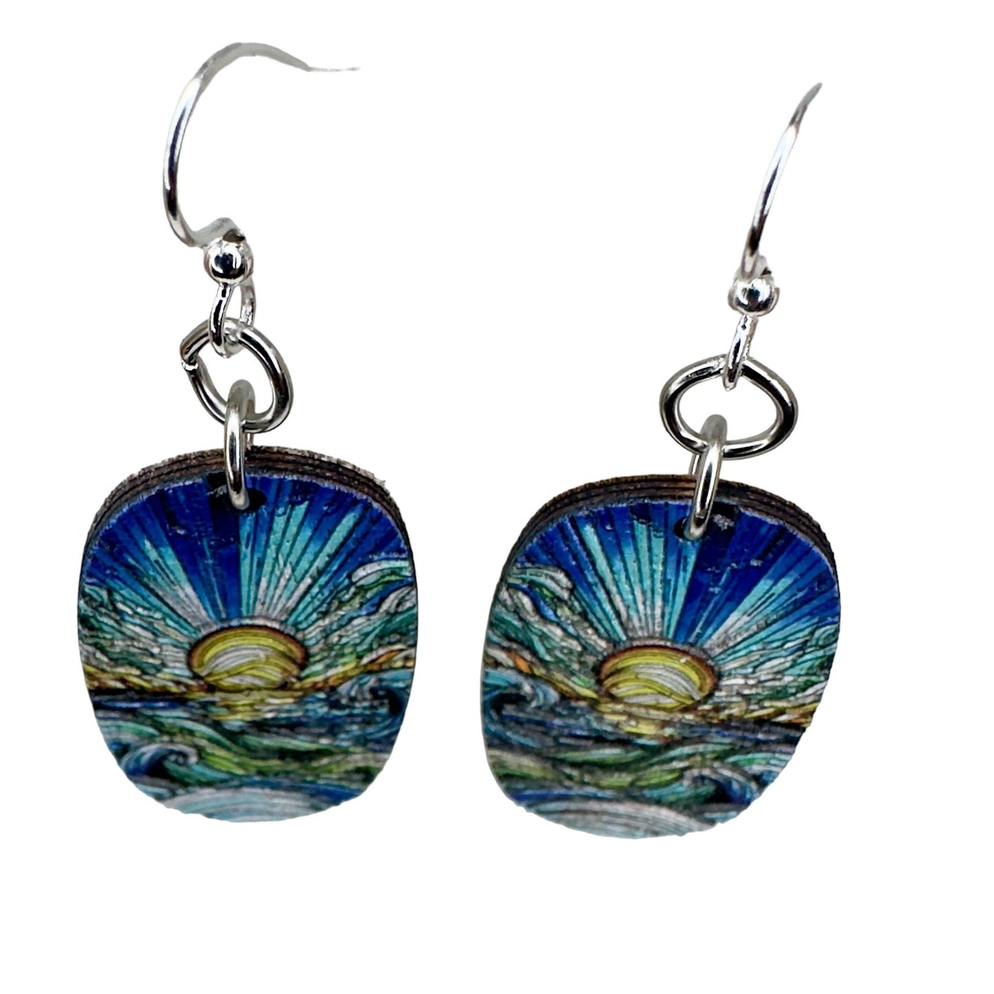 Mosaic Ocean Blossom Earrings #219