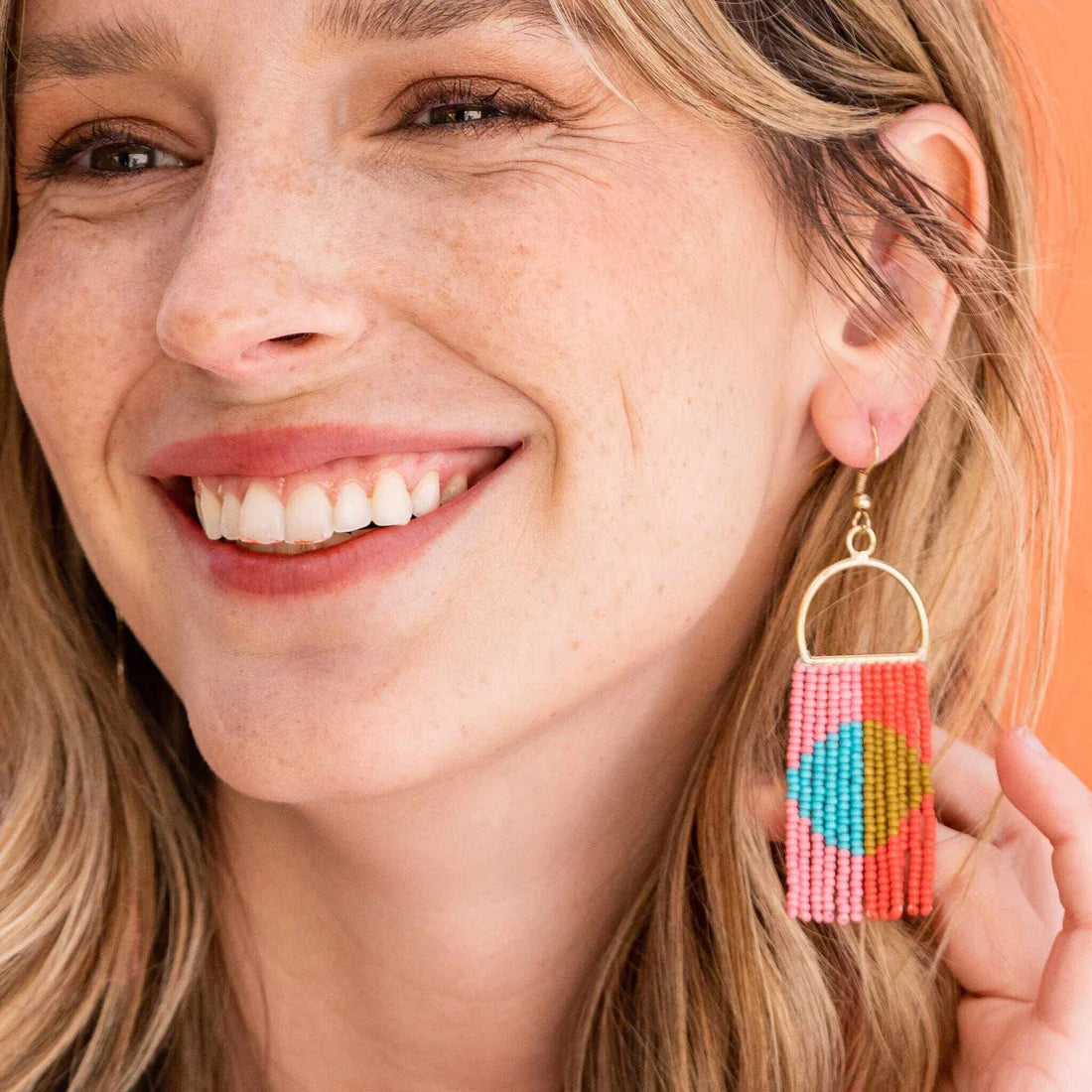Allison Half Circle Beaded Fringe Earrings | Ink + Alloy