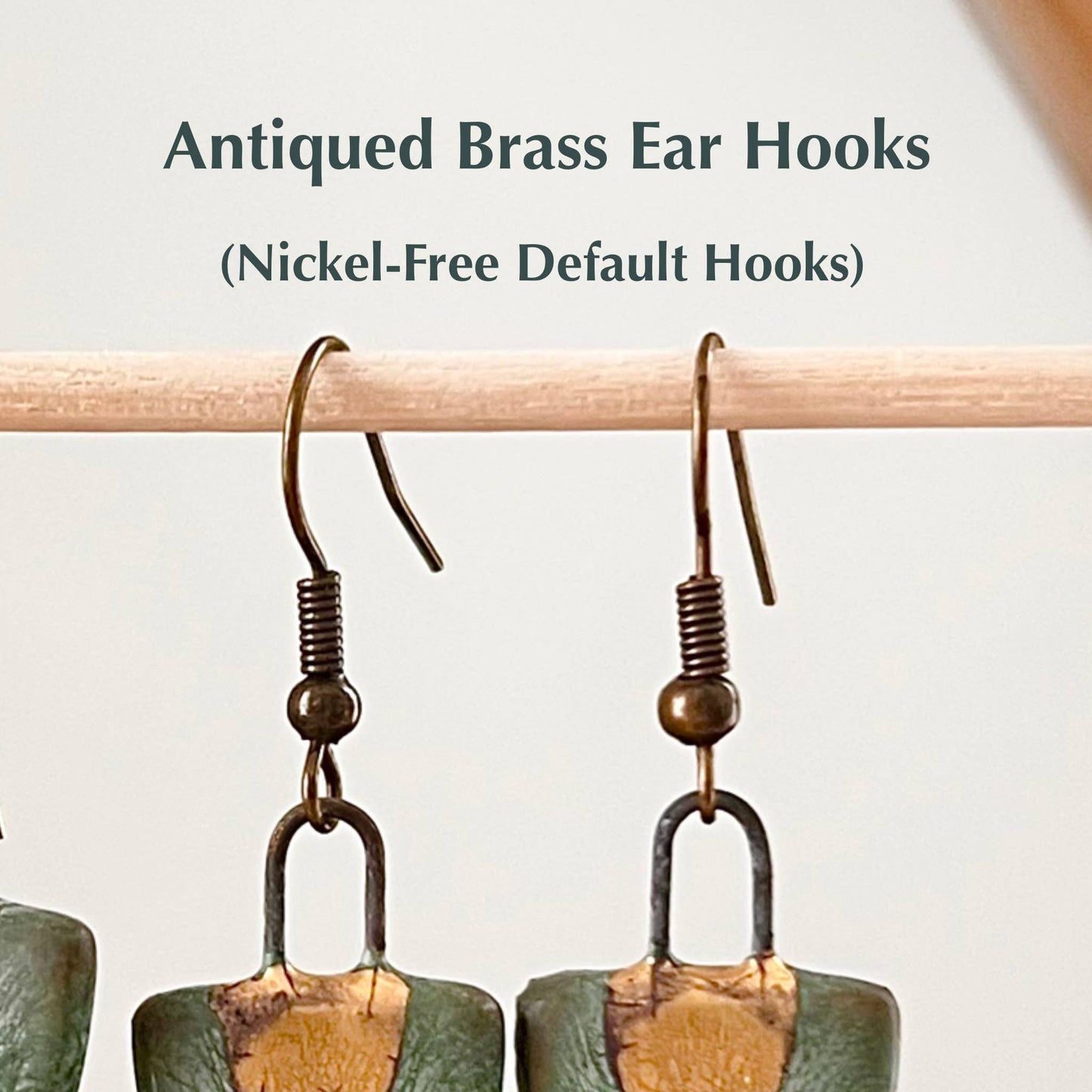 Patina Green Small Checkered Earrings