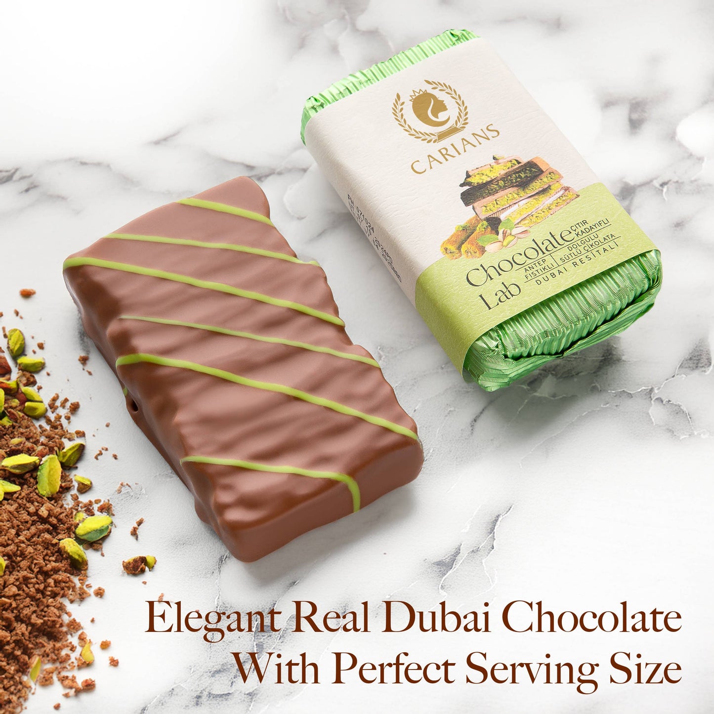 Dubai Chocolate Bar, Premium Pistachio (Bar)