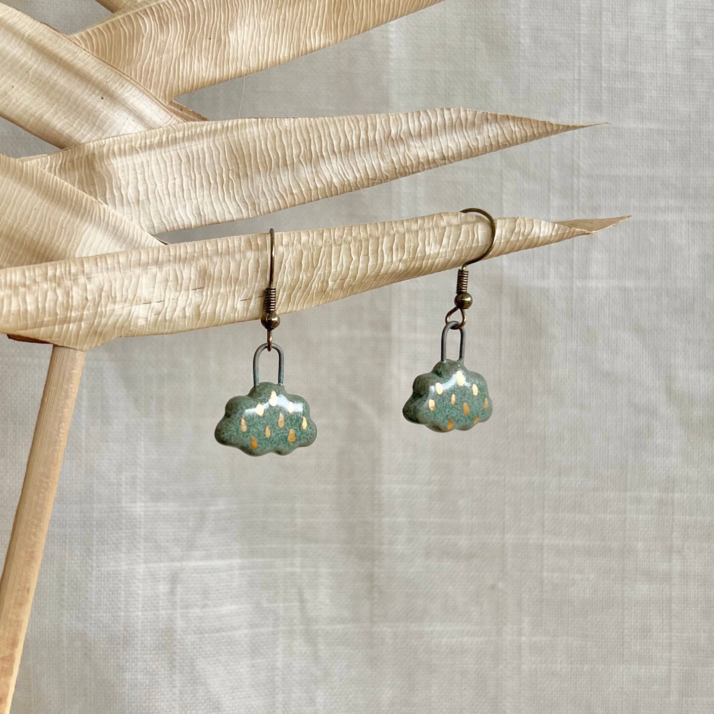 Ceramic Mini Storm Cloud Earrings