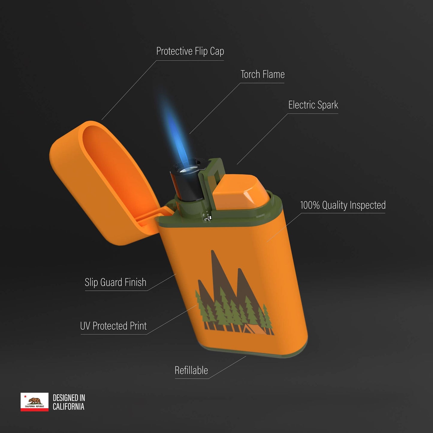 MK Lighter Outdoor Camper Series, Torch Flame Lighter