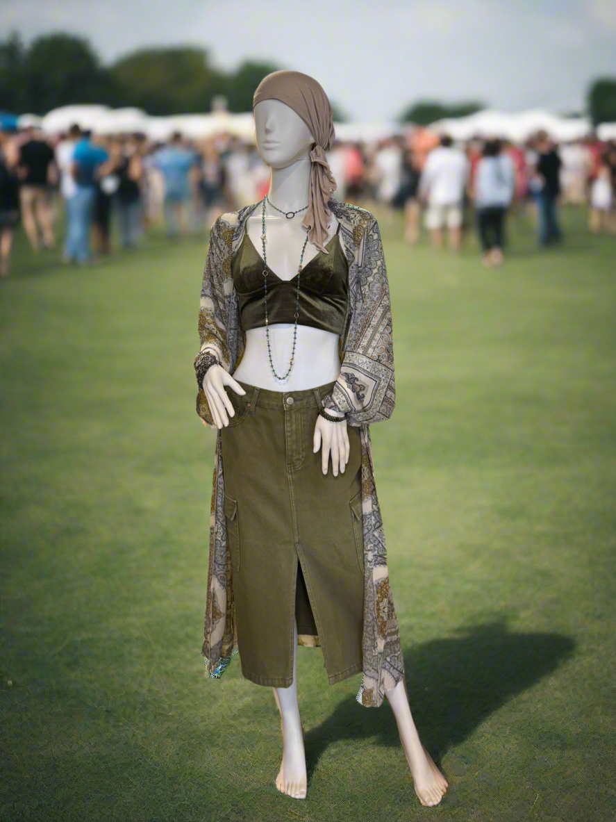 Mod Velvet Bralette - Olive