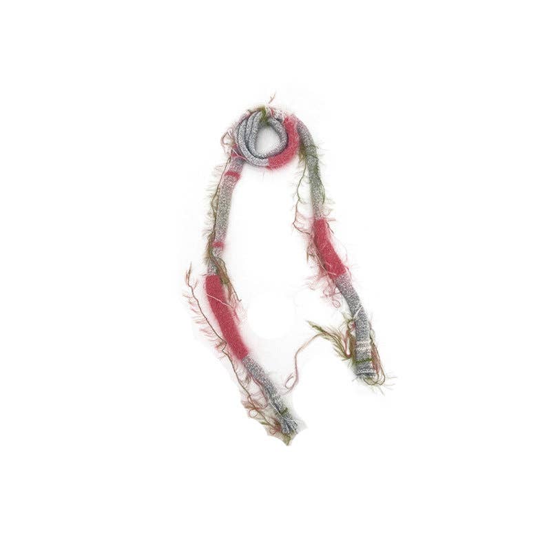 Ladies Skinny Vintage Tassel Scarf