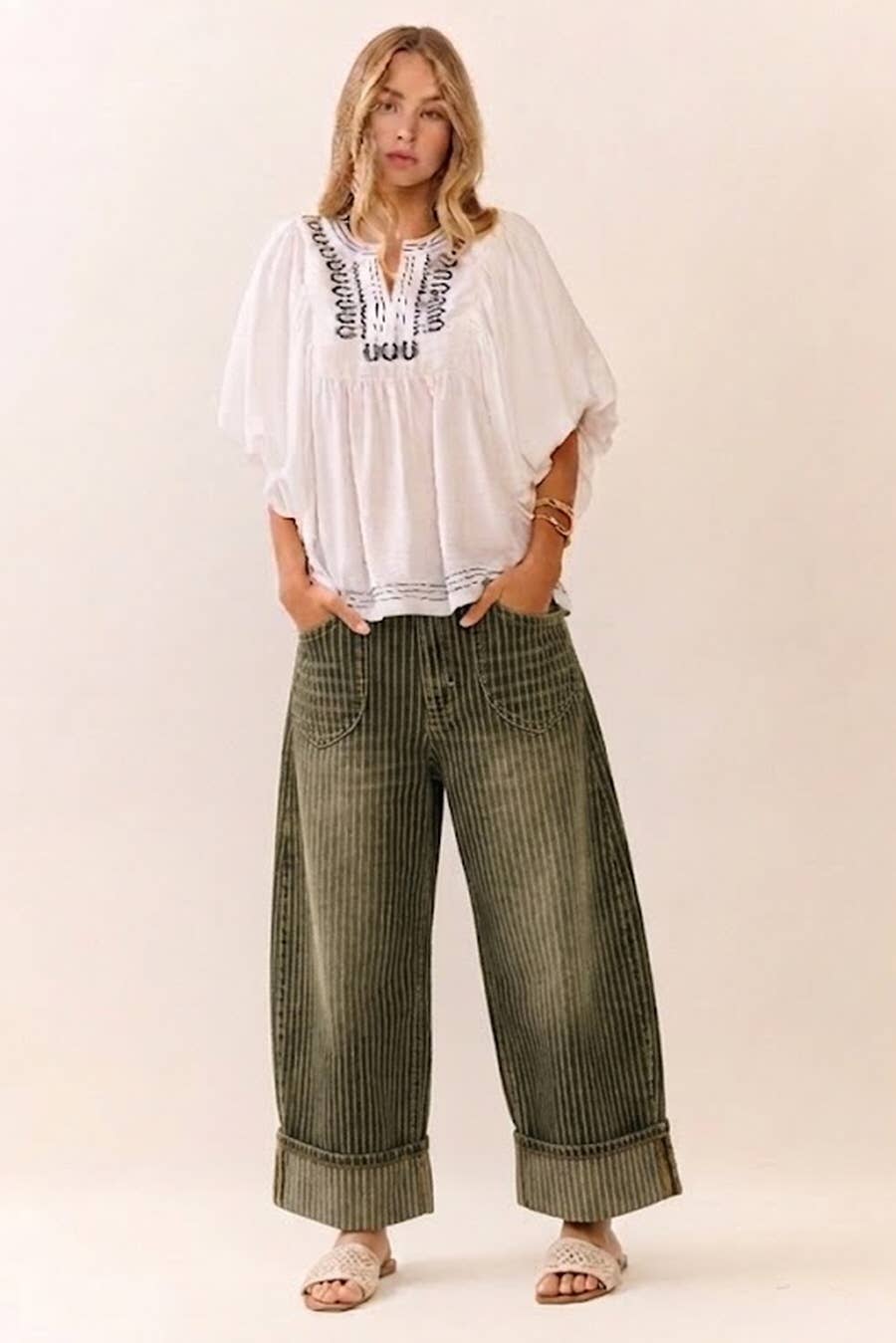 The Striped Barrel Carpenter Culottes Pants