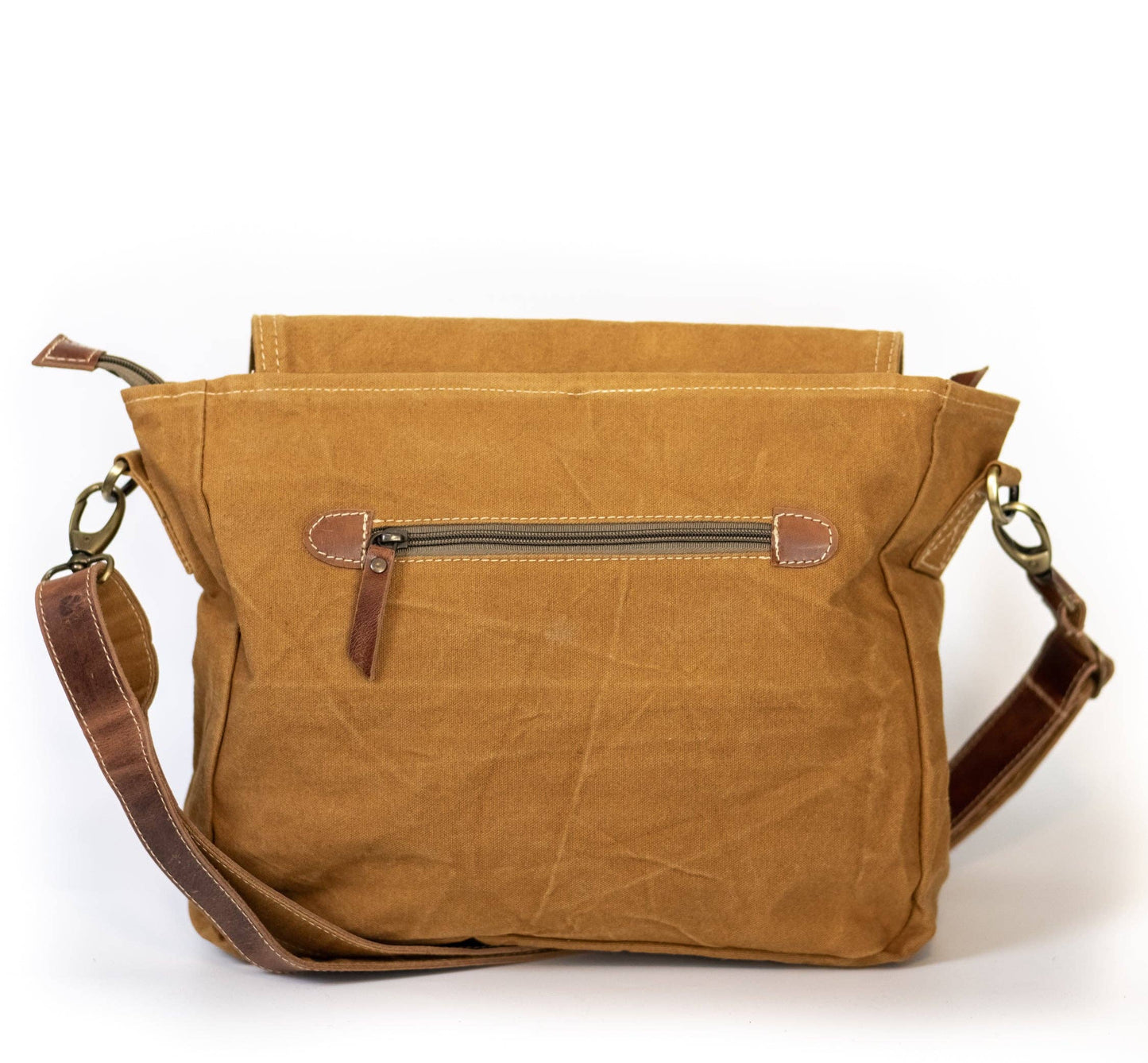 Moth Rising Recycled Canvas Saddle Bag