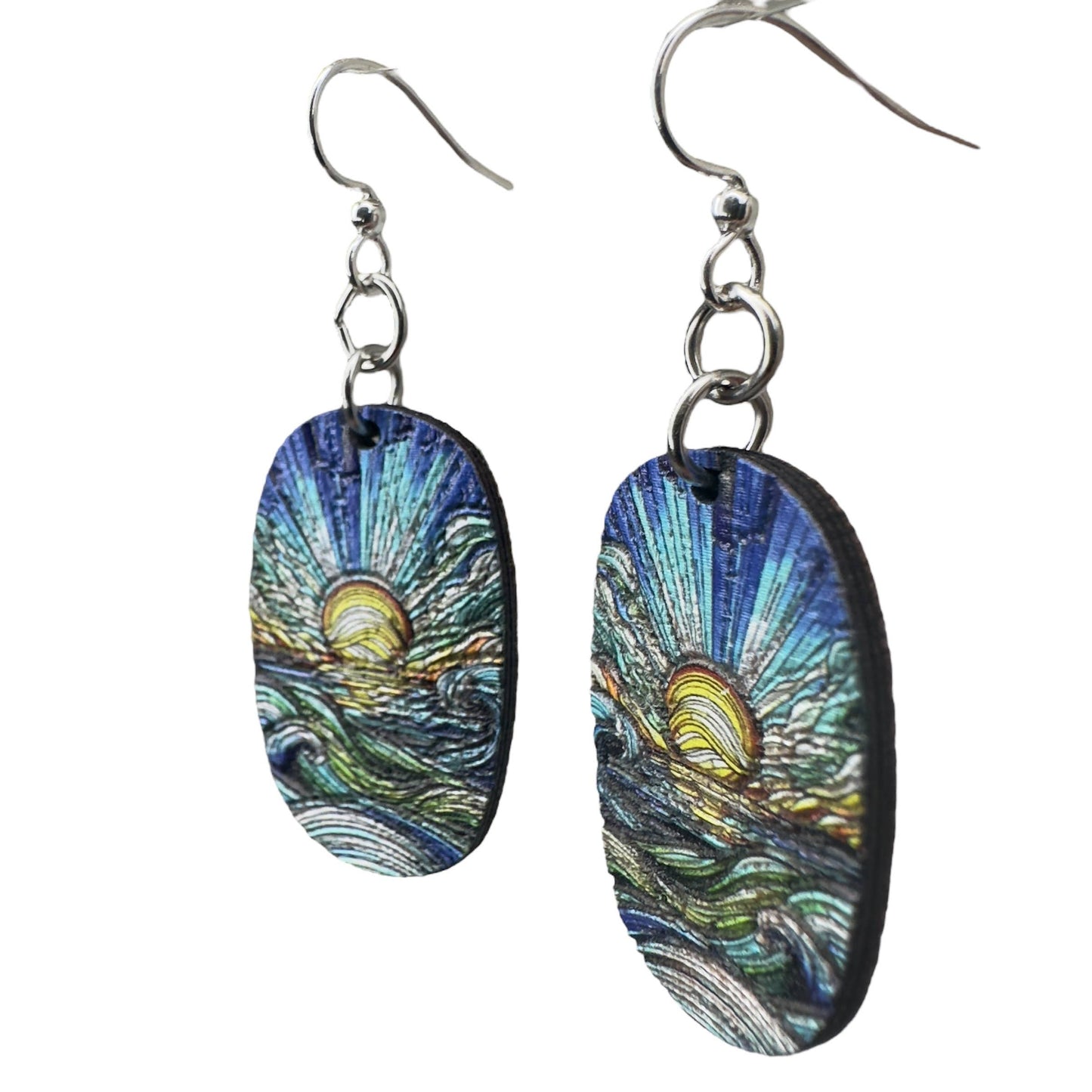 Mosaic Ocean Blossom Earrings #219