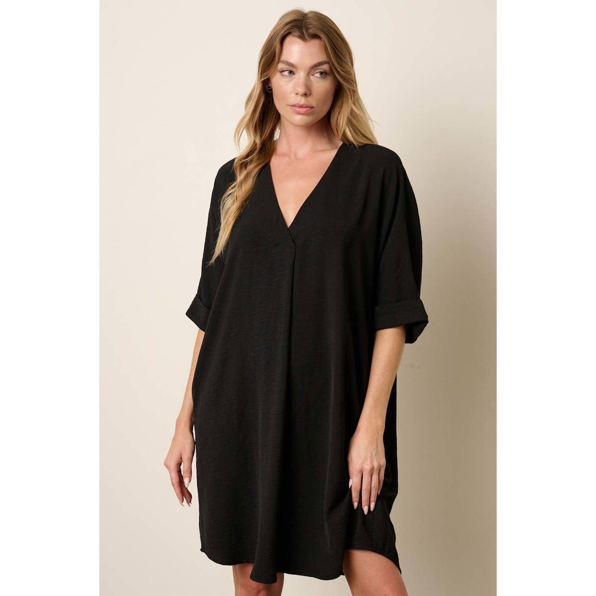 AIRFLOW DOLMAN SLEEVE SHIFT DRESS