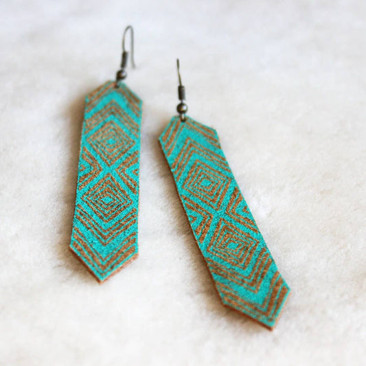 Friendship Earrings In Tan And Turquoise