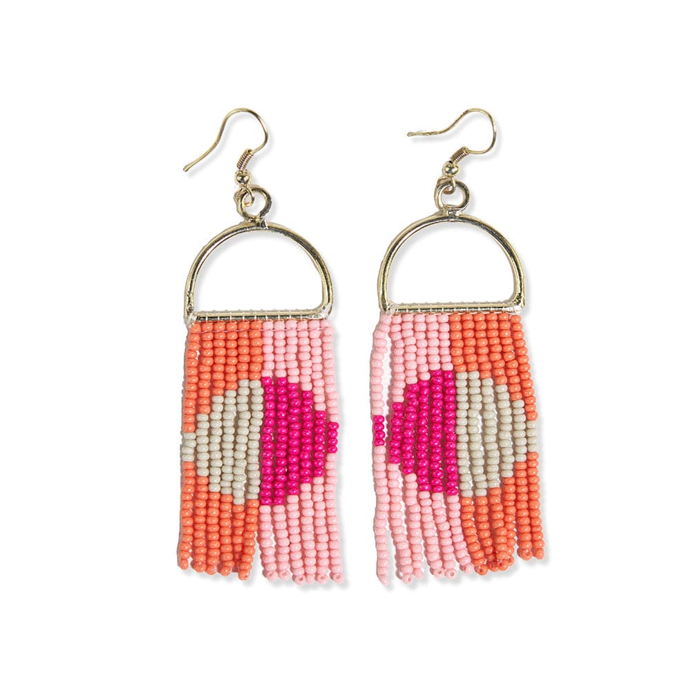 Allison Half Circle Beaded Fringe Earrings | Ink + Alloy