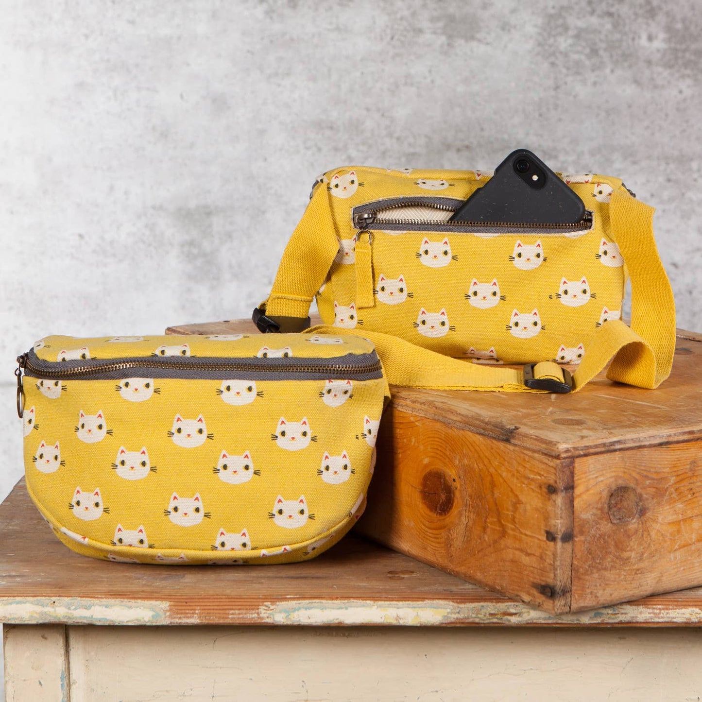 Meow Cats Cotton Hip Bag Adjustable Strap
