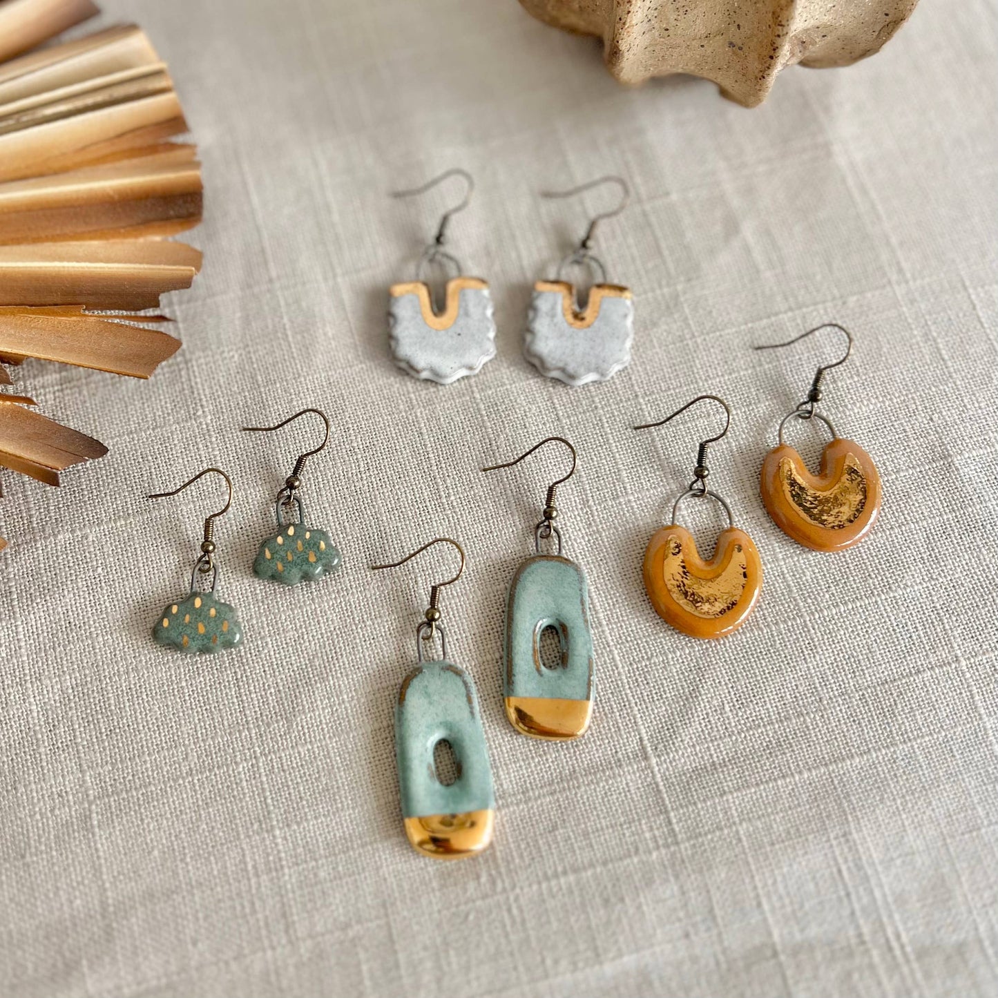 Ceramic Mini Storm Cloud Earrings