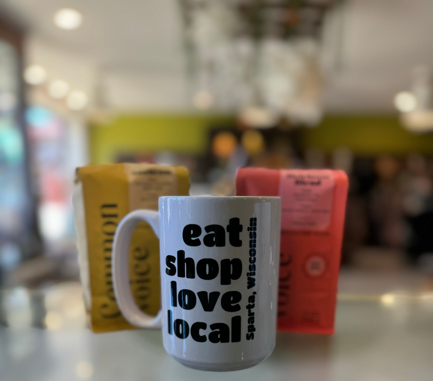 Custom Eat Shop Love Local Sparta, WI Coffee Mug