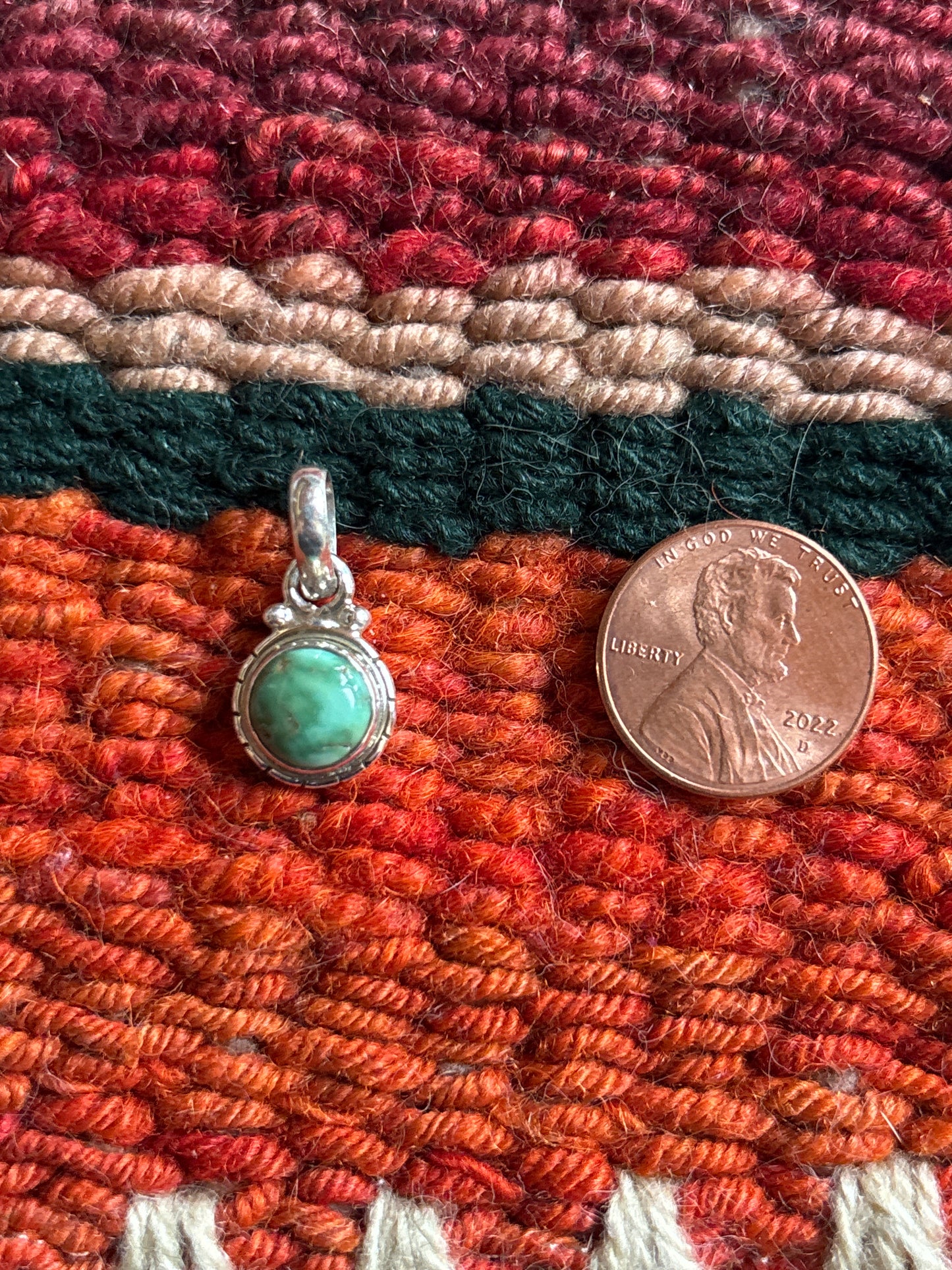 Tiny Emerald Valley Turquoise Pendant